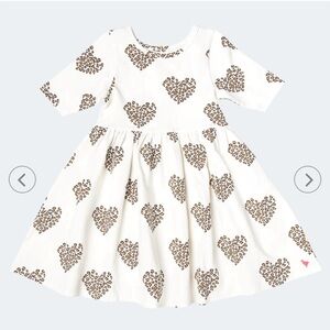 Pink Chicken girls Steph dress - leopard heart